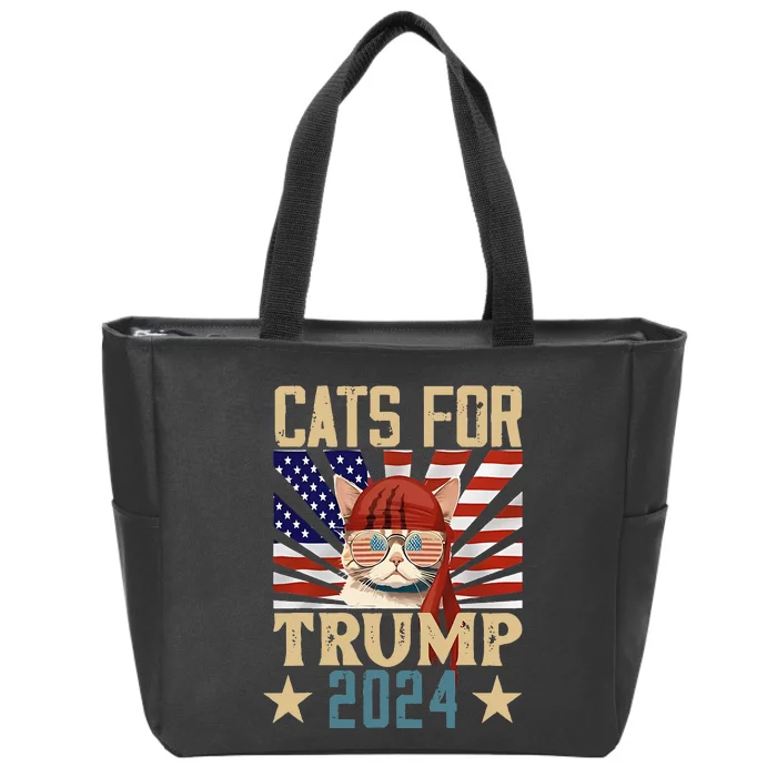 Cats For Trump 2024 President 2024 Zip Tote Bag