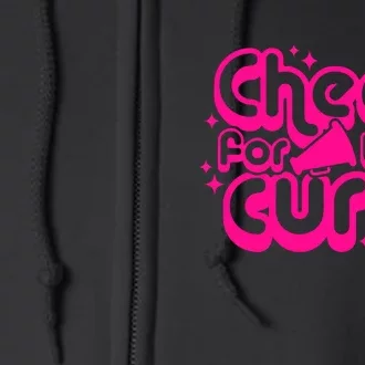 Cheer For The Cure Breast Cancer Awareness Pink Ribbon Gift Full Zip Hoodie