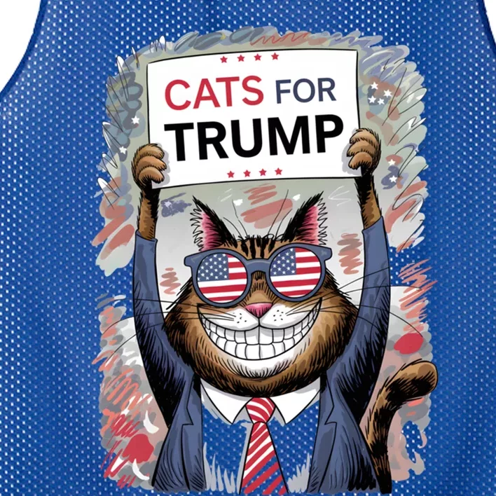 Cats For Trump 2024 Kittens And Ducks For Trump Vance 2024 Cool Gift Mesh Reversible Basketball Jersey Tank