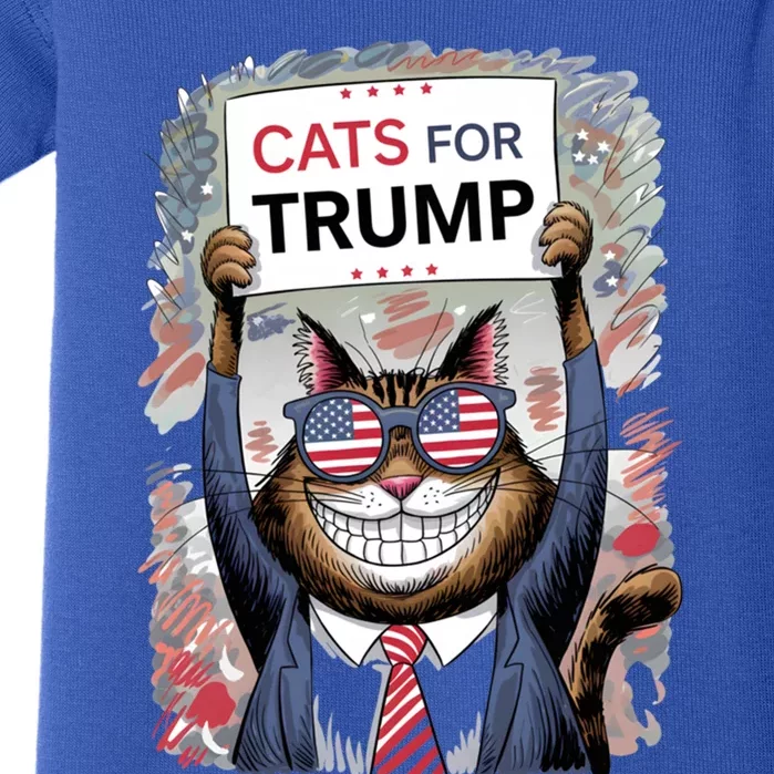 Cats For Trump 2024 Kittens And Ducks For Trump Vance 2024 Cool Gift Baby Bodysuit