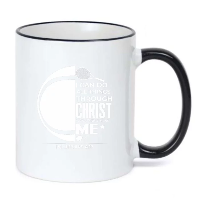 Christian Funny Tennis Player Gift Black Color Changing Mug