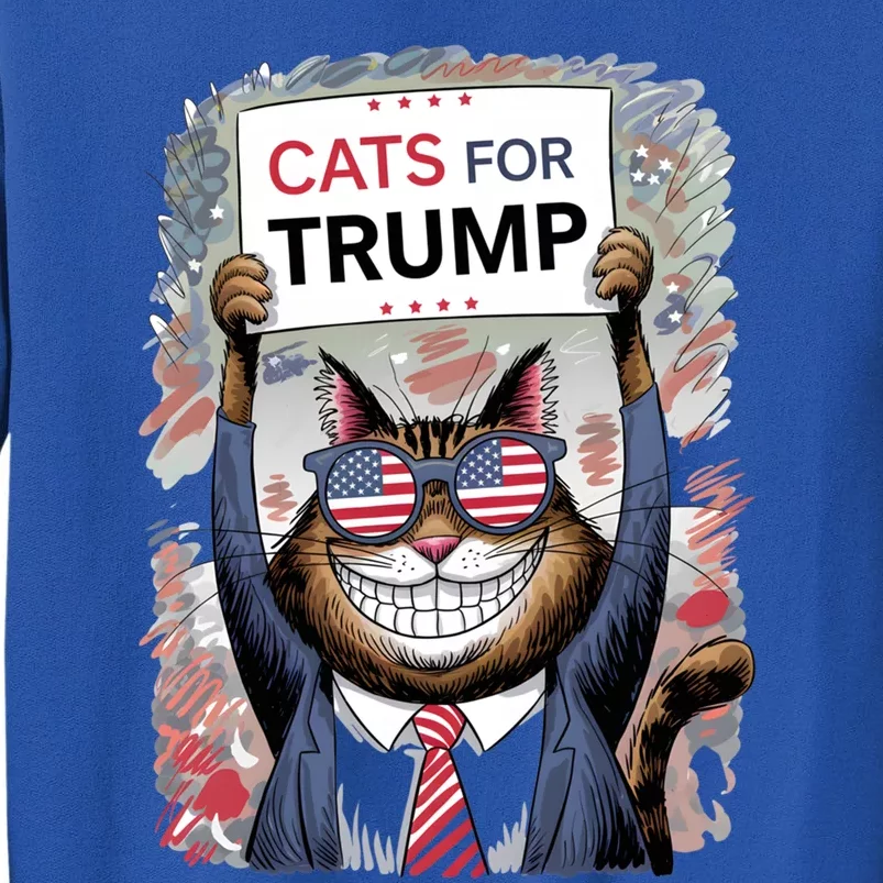 Cats For Trump 2024 Kittens And Ducks For Trump Vance 2024 Meaningful Gift Tall Sweatshirt