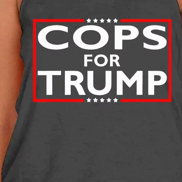 Cops For Trump President Election 2024 Women's Knotted Racerback Tank