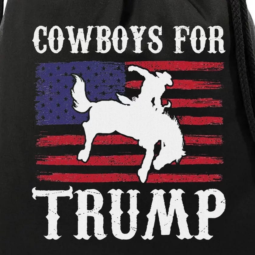 Cowboys For Trump: Western Trump Supporter Design Drawstring Bag