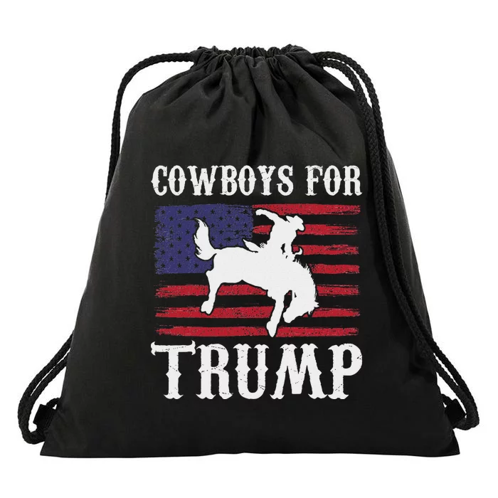 Cowboys For Trump: Western Trump Supporter Design Drawstring Bag