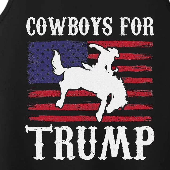 Cowboys For Trump: Western Trump Supporter Design Performance Tank