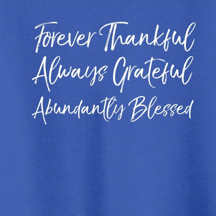 Cute Forever Thankful Always Grateful Abundantly Blessed Gift Toddler T-Shirt