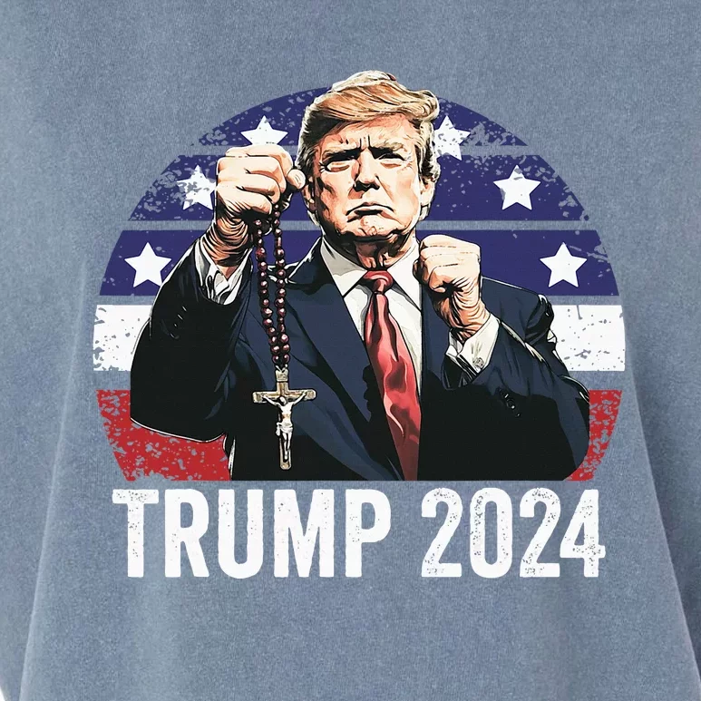 Catholics For Trump 2024 Rosary Election Garment-Dyed Women's Muscle Tee