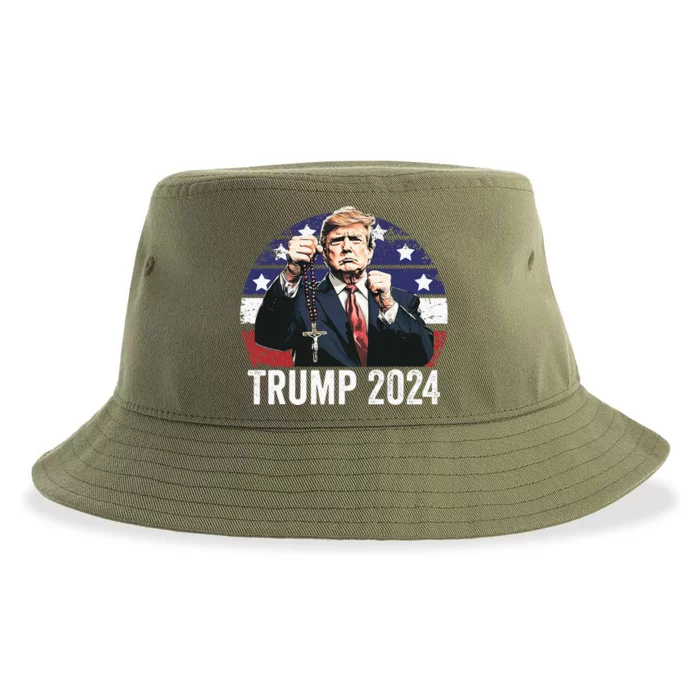 Catholics For Trump 2024 Rosary Election Sustainable Bucket Hat