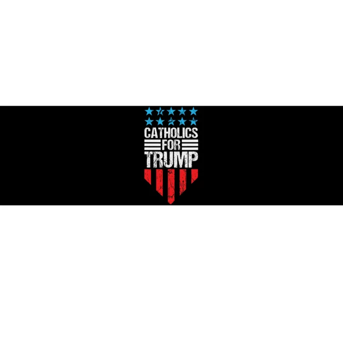 Catholics For Trump 2024: Retro Usa Flag Design Bumper Sticker