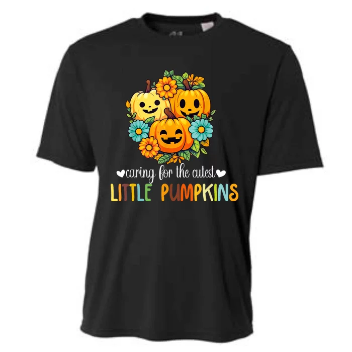 Caring For The Cutest Little Pumpkins Nurse Halloween Cooling Performance Crew T-Shirt