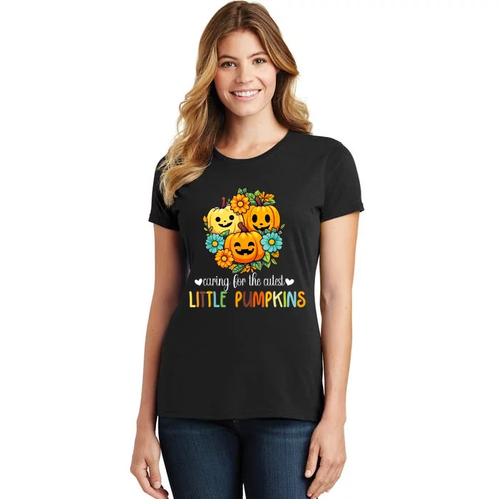 Caring For The Cutest Little Pumpkins Nurse Halloween Women's T-Shirt