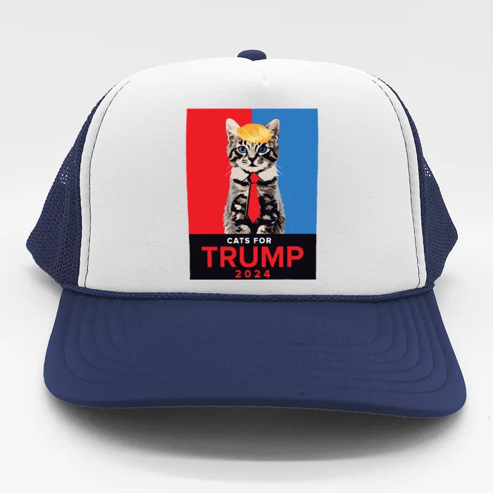 Cats For Trump 2024 Vance Trump 2024 Trucker Hat