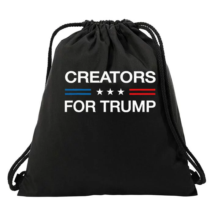 Creators For Trump 2024 Funny Election Content Creator Vote Drawstring Bag