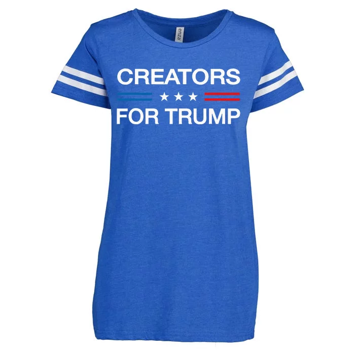 Creators For Trump 2024 Funny Election Content Creator Vote Enza Ladies Jersey Football T-Shirt