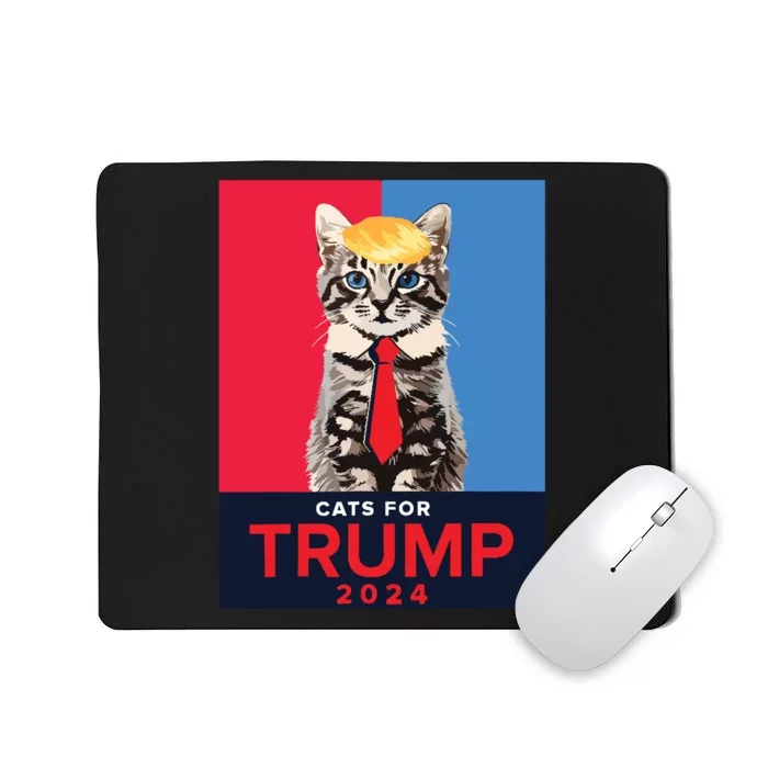 Cats For Trump 2024 Funny Vance Trump Mousepad