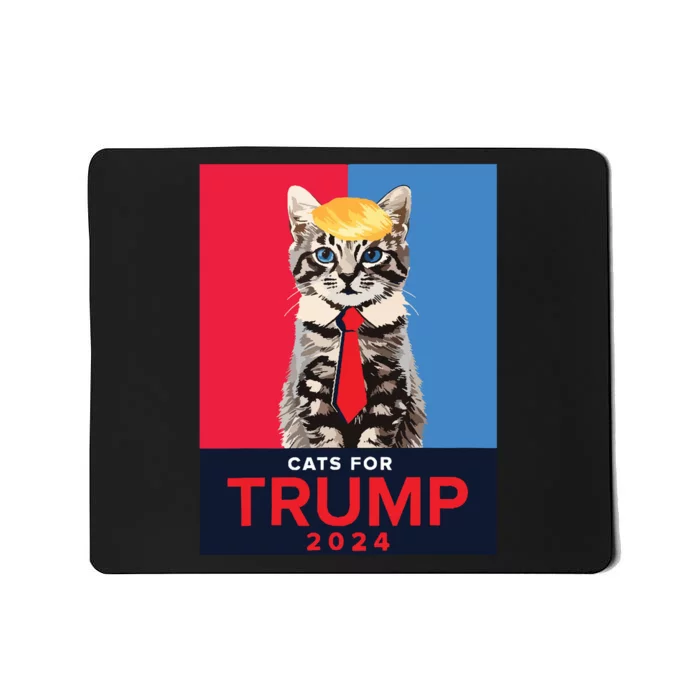 Cats For Trump 2024 Funny Vance Trump Mousepad