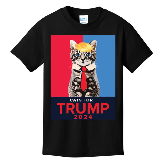 Cats For Trump 2024 Funny Vance Trump Kids T-Shirt