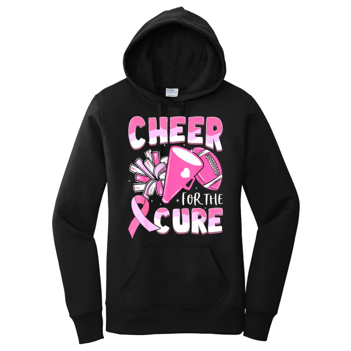 Cheer For The Cure Football Breast Cancer Awareness Gift Women's Pullover Hoodie