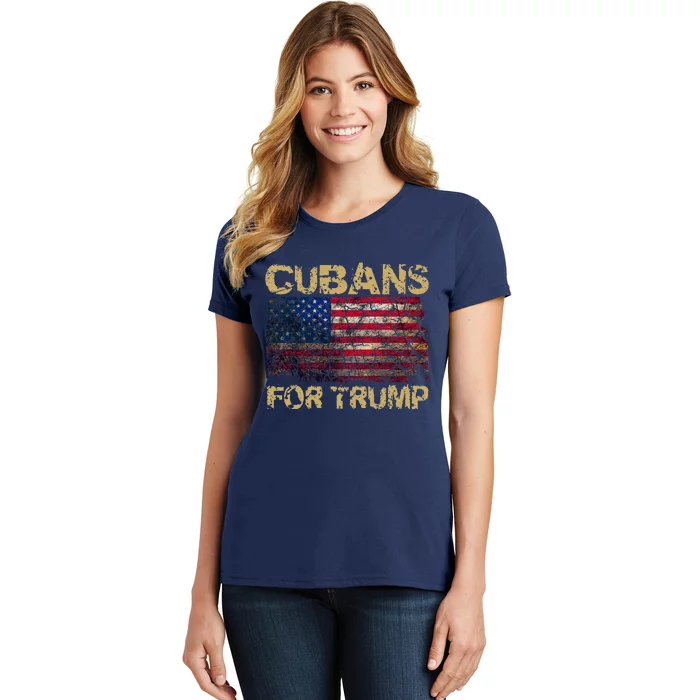 Cubans For Trump Funny Trump 2024 President Women's T-Shirt