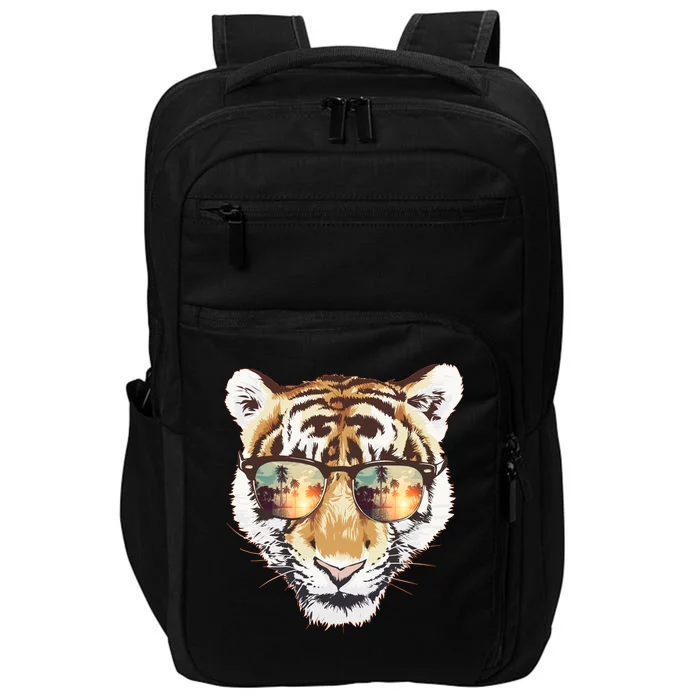 Cool Funny Tiger Tropical Sunglasses Impact Tech Backpack