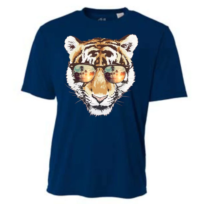 Cool Funny Tiger Tropical Sunglasses Cooling Performance Crew T-Shirt