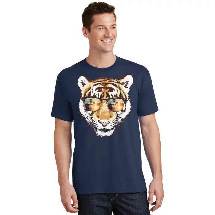 Cool Funny Tiger Tropical Sunglasses T-Shirt