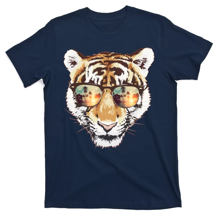 Cool Funny Tiger Tropical Sunglasses T-Shirt