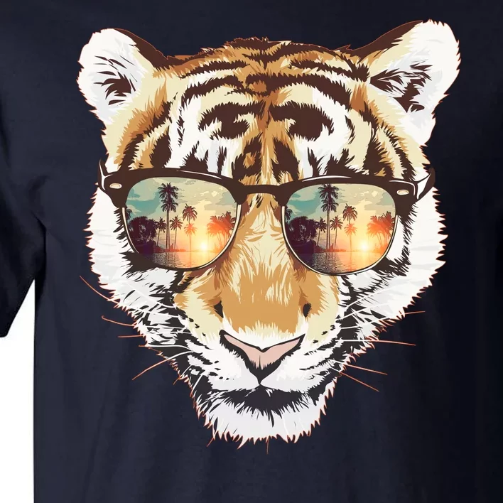 Cool Funny Tiger Tropical Sunglasses Tall T-Shirt