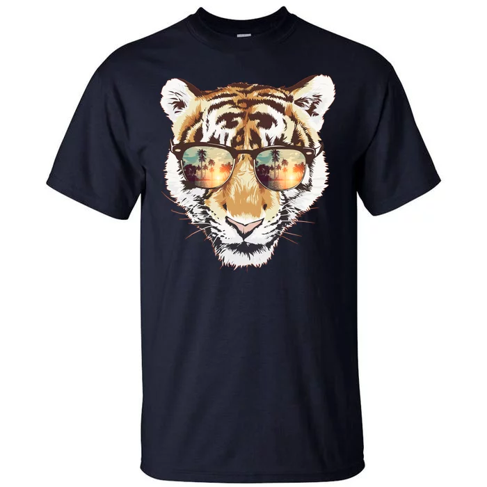 Cool Funny Tiger Tropical Sunglasses Tall T-Shirt