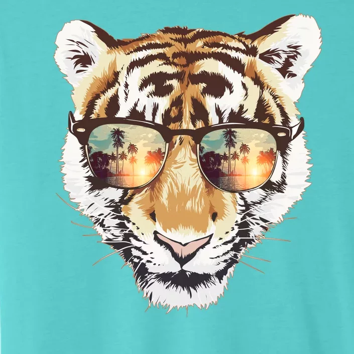 Cool Funny Tiger Tropical Sunglasses ChromaSoft Performance T-Shirt