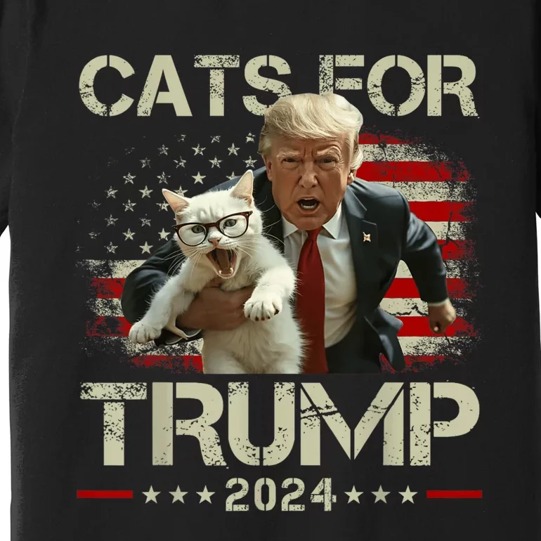 Cats For Trump 2024 Funny Vote For Trump Cats 2024 Premium T-Shirt