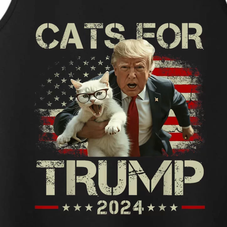 Cats For Trump 2024 Funny Vote For Trump Cats 2024 Performance Tank