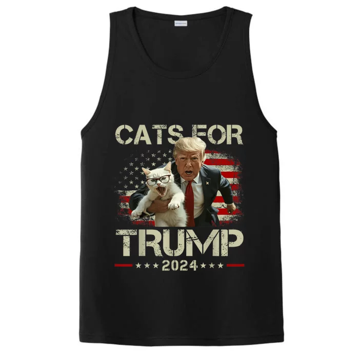 Cats For Trump 2024 Funny Vote For Trump Cats 2024 Performance Tank