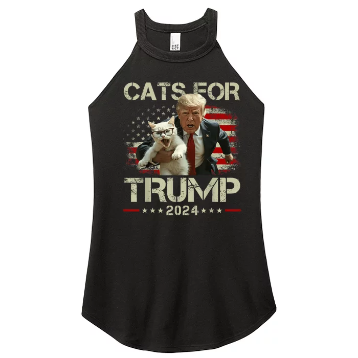 Cats For Trump 2024 Funny Vote For Trump Cats 2024 Women’s Perfect Tri Rocker Tank