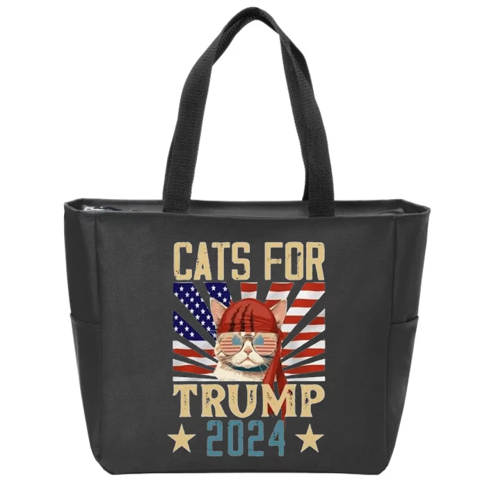 Cat For Trump 2024 Zip Tote Bag