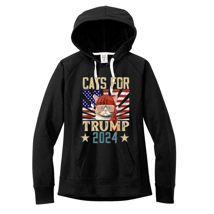 Cat For Trump 2024 Women's Fleece Hoodie