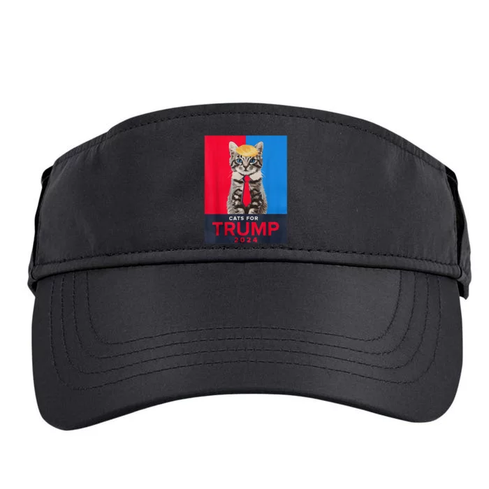 Cats For Trump 2024 Funny For Vance Trump Adult Drive Performance Visor