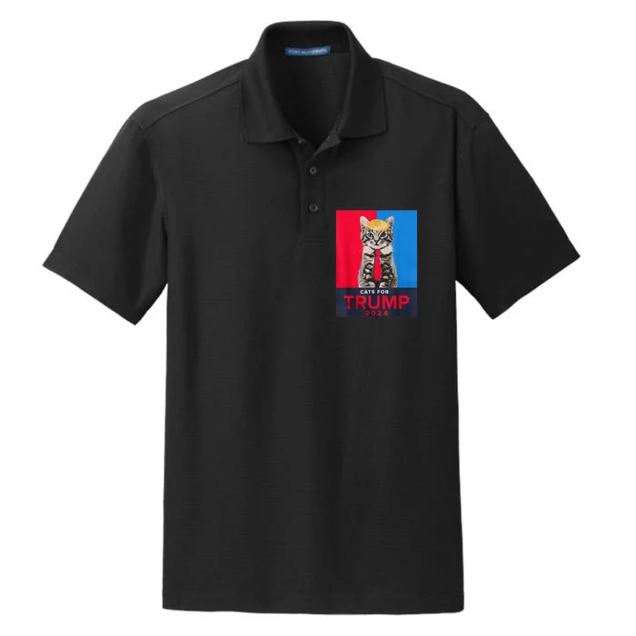 Cats For Trump 2024 Funny For Vance Trump Dry Zone Grid Performance Polo