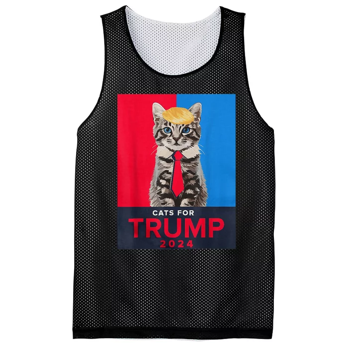 Cats For Trump 2024 Funny For Vance Trump Mesh Reversible Basketball Jersey Tank