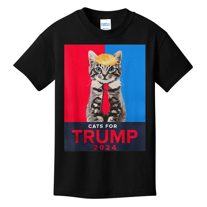 Cats For Trump 2024 Funny For Vance Trump Kids T-Shirt