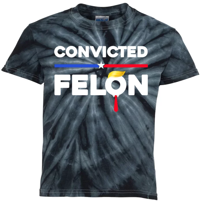 Convicted Felon Trump 2024 Kids Tie-Dye T-Shirt