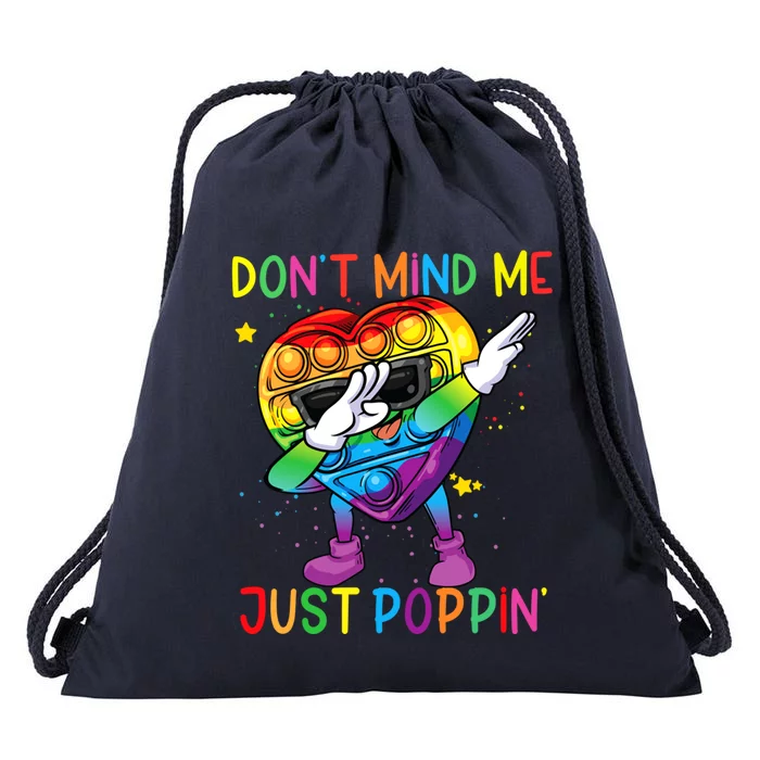 Colorful Fidget Toy Don't Mind Me Just Poppin' Pop It Funny Gift Drawstring Bag