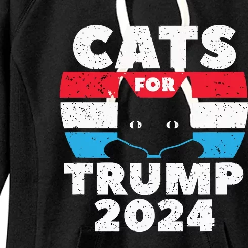 Cats For Trump 2024 Election Women's Fleece Hoodie