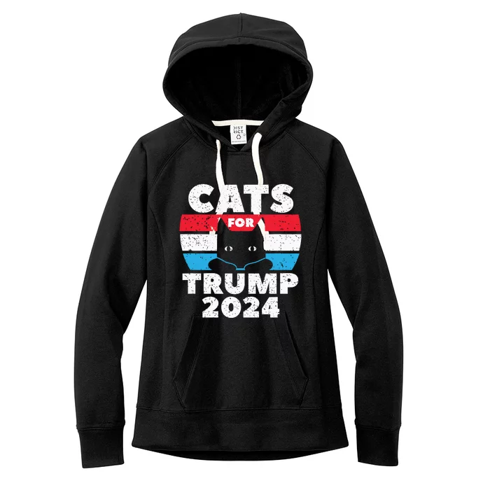 Cats For Trump 2024 Election Women's Fleece Hoodie