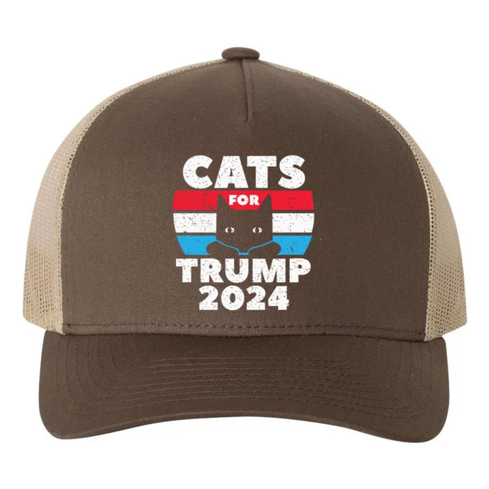 Cats For Trump 2024 Election Yupoong Adult 5-Panel Trucker Hat