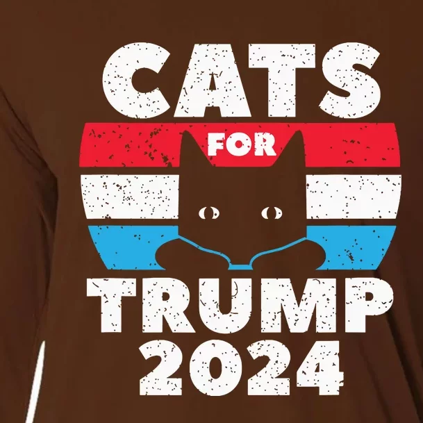 Cats For Trump 2024 Election Cooling Performance Long Sleeve Crew