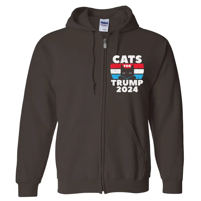 Cats For Trump 2024 Election Full Zip Hoodie