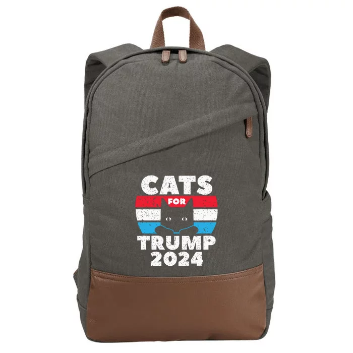 Cats For Trump 2024 Election Cotton Canvas Backpack