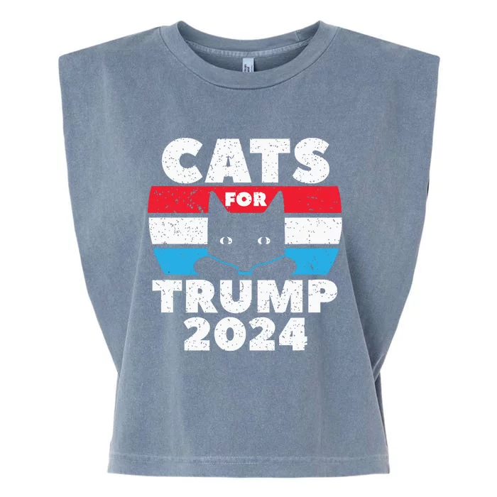 Cats For Trump 2024 Election Garment-Dyed Women's Muscle Tee